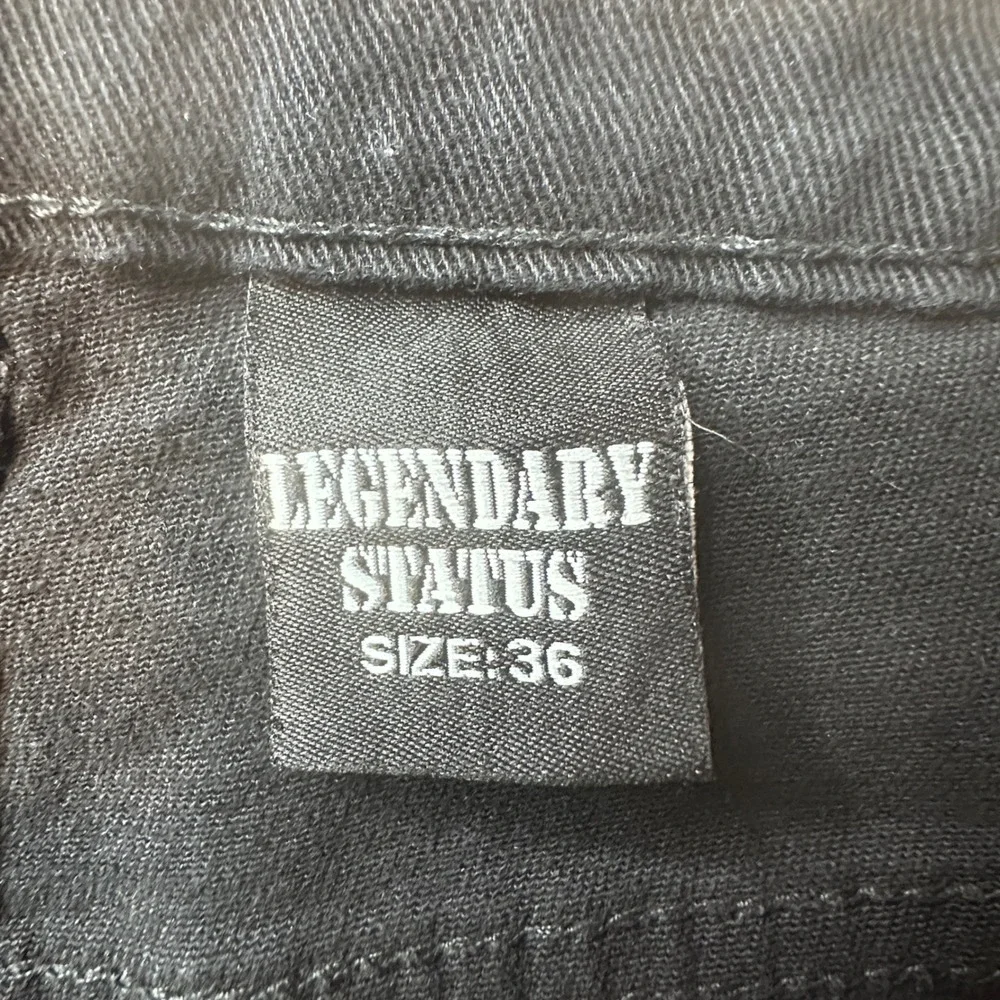 Legendary Status Jeans Mens 36x30 Black Moto Paneled Slim Streetwear Denim Pants